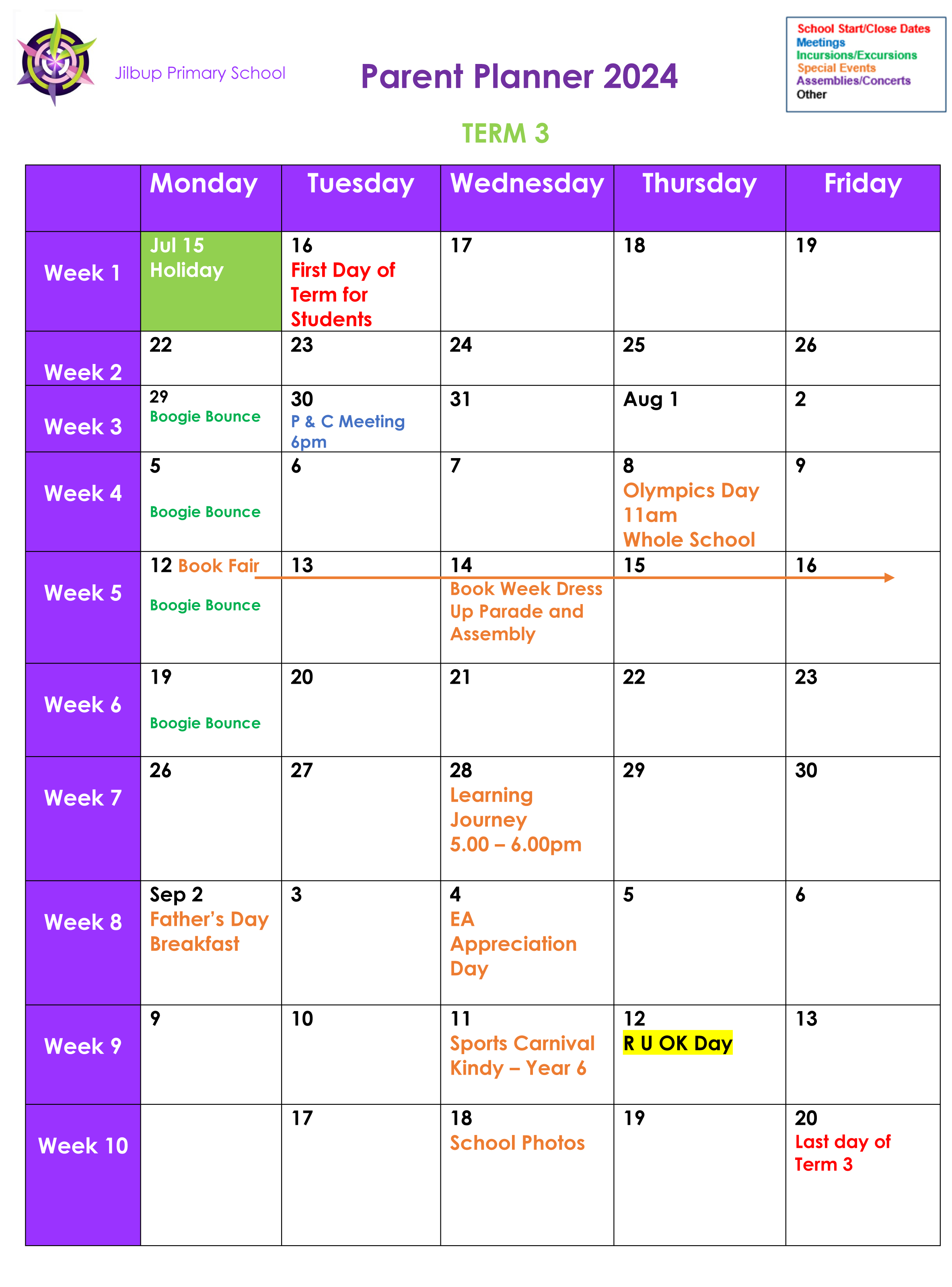 Term 3 Planner 2024